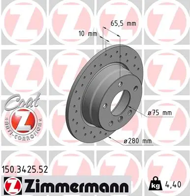 ZIMMERMANN Brzdový kotouč 150342552