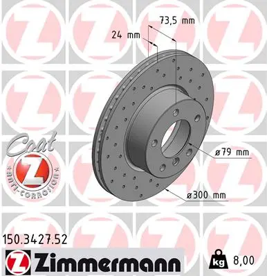 ZIMMERMANN Brzdový kotouč 150342752