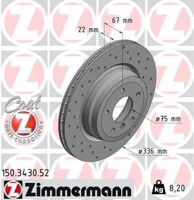 Brzdový kotouč ZIMMERMANN 150.3430.52