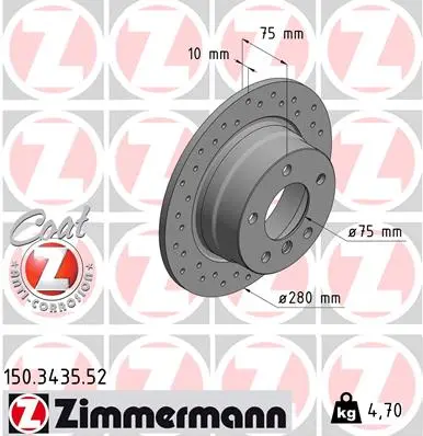 ZIMMERMANN Brzdový kotouč 150.3435.52