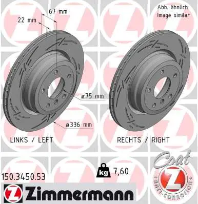 ZIMMERMANN Brzdový kotouč 150345053