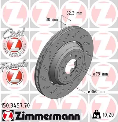 Brzdový kotouč ZIMMERMANN 150.3457.70