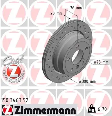 ZIMMERMANN Brzdový kotouč 150346352