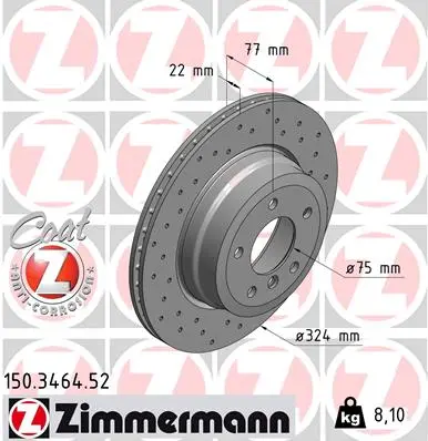 ZIMMERMANN Brzdový kotouč 150346452
