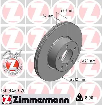 Brzdový kotouč ZIMMERMANN 150.3467.20