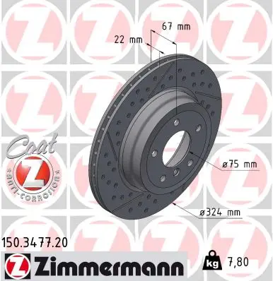 Brzdový kotouč ZIMMERMANN 150.3477.20