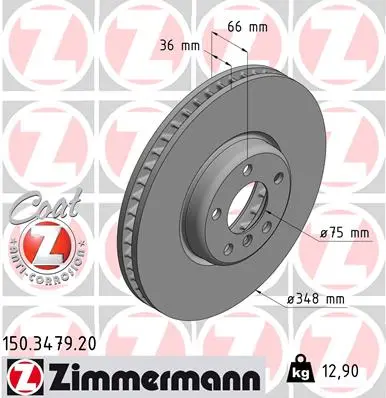 ZIMMERMANN Brzdový kotouč 150347920