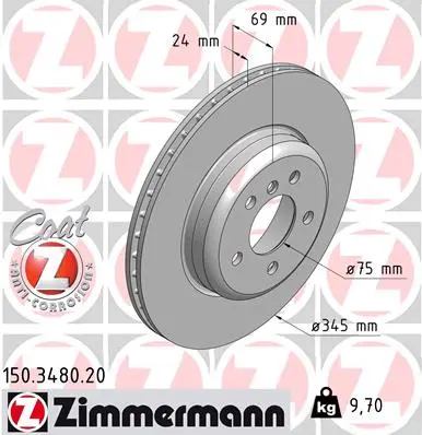 Brzdový kotouč ZIMMERMANN 150.3480.20