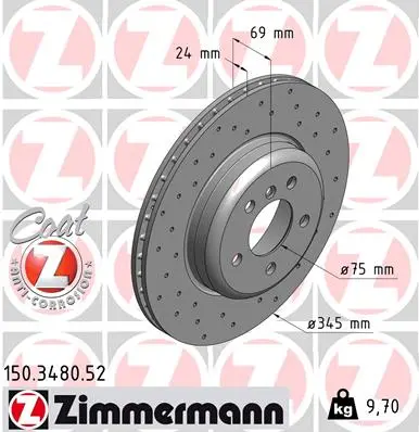 Brzdový kotouč ZIMMERMANN 150.3480.52