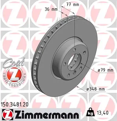 Brzdový kotouč ZIMMERMANN 150.3481.20