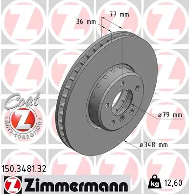 ZIMMERMANN Brzdový kotouč 150348132