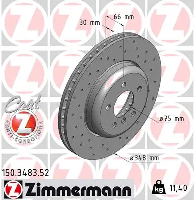 ZIMMERMANN Brzdový kotouč 150348352