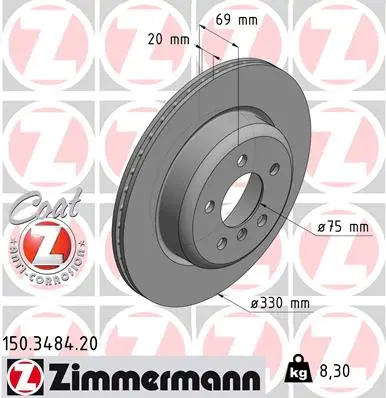 Brzdový kotouč ZIMMERMANN 150.3484.20