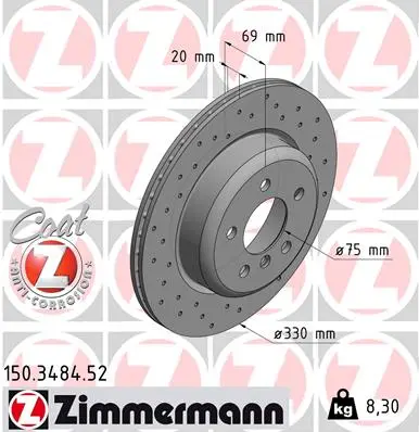 Brzdový kotouč ZIMMERMANN 150.3484.52