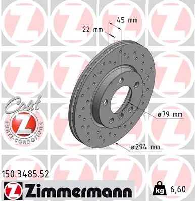 Brzdový kotouč ZIMMERMANN 150.3485.52