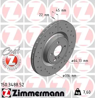 Brzdový kotouč ZIMMERMANN 150.3488.52