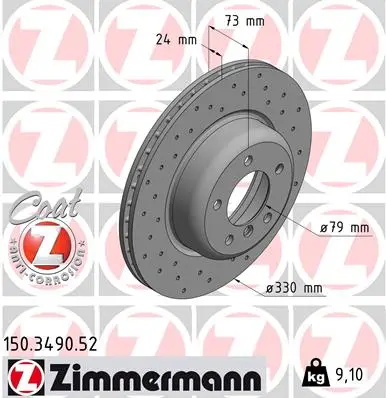 Brzdový kotouč ZIMMERMANN 150.3490.52