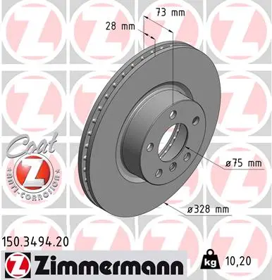 Brzdový kotouč ZIMMERMANN 150.3494.20