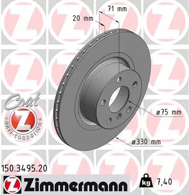 Brzdový kotouč ZIMMERMANN 150.3495.20