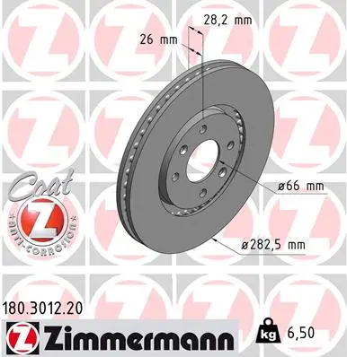 Brzdový kotouč ZIMMERMANN 180.3012.20