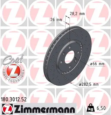 ZIMMERMANN Brzdový kotouč 180301252