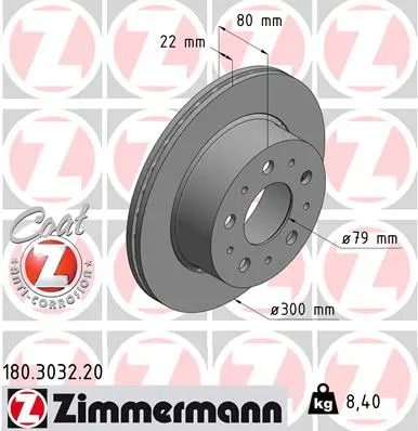 Brzdový kotouč ZIMMERMANN 180.3032.20