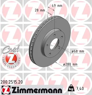 Brzdový kotouč ZIMMERMANN 200.2515.20