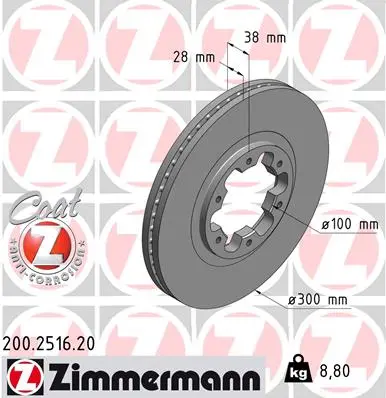 Brzdový kotouč ZIMMERMANN 200.2516.20