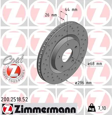 ZIMMERMANN Brzdový kotouč 200251852