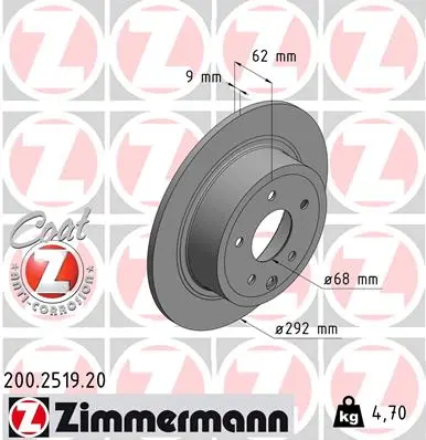 Brzdový kotouč ZIMMERMANN 200.2519.20