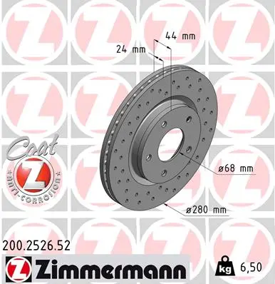 ZIMMERMANN Brzdový kotouč 200252652