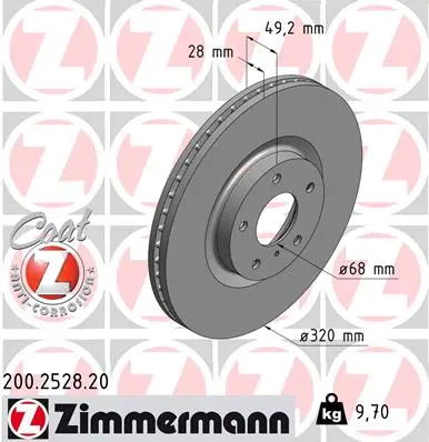 Brzdový kotouč ZIMMERMANN 200.2528.20