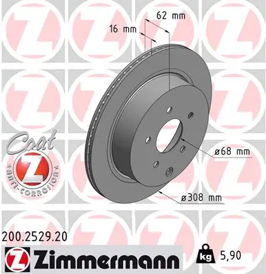 Brzdový kotouč ZIMMERMANN 200.2529.20