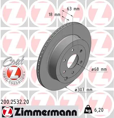 ZIMMERMANN Brzdový kotouč 200253220