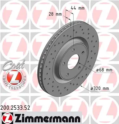 Brzdový kotouč ZIMMERMANN 200.2533.52
