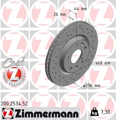 Brzdový kotouč ZIMMERMANN 200.2534.52