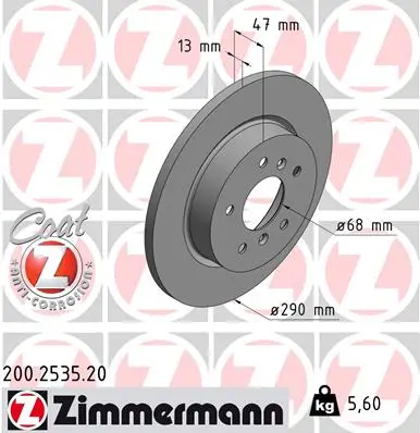 Brzdový kotouč ZIMMERMANN 200.2535.20