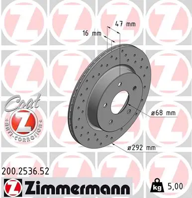 Brzdový kotouč ZIMMERMANN 200.2536.52