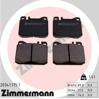 ZIMMERMANN Sada brzdových destiček, kotoučová brzda 203411751