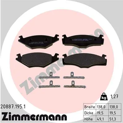 ZIMMERMANN Sada brzdových destiček, kotoučová brzda 208871951