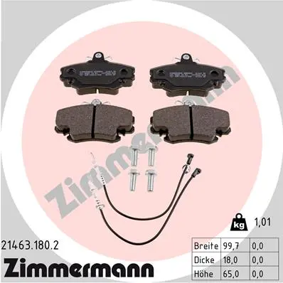 Sada brzdových destiček, kotoučová brzda ZIMMERMANN 21463.180.2