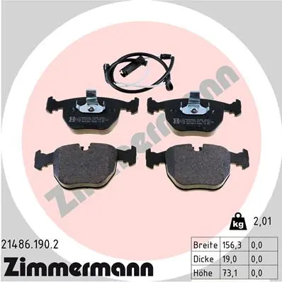 ZIMMERMANN Sada brzdových destiček, kotoučová brzda 214861902