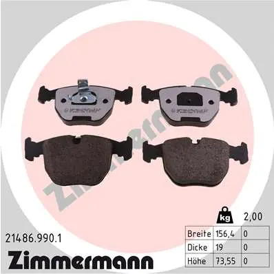 Sada brzdových destiček, kotoučová brzda ZIMMERMANN 21486.990.1