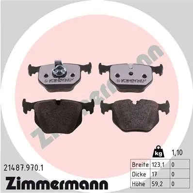 Sada brzdových destiček, kotoučová brzda ZIMMERMANN 21487.970.1