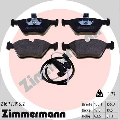 ZIMMERMANN Sada brzdových destiček, kotoučová brzda 216771952