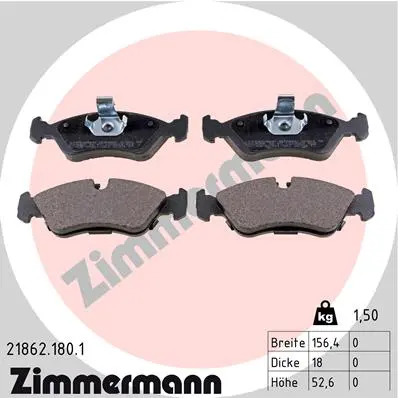Sada brzdových destiček, kotoučová brzda ZIMMERMANN 21862.180.1