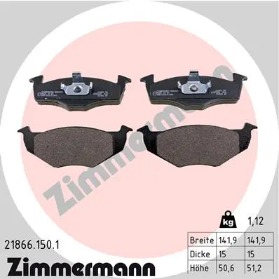 Sada brzdových destiček, kotoučová brzda ZIMMERMANN 21866.150.1