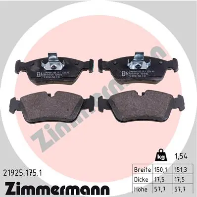 Sada brzdových destiček, kotoučová brzda ZIMMERMANN 21925.175.1
