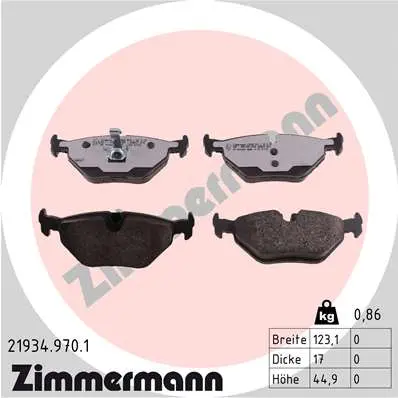 Sada brzdových destiček, kotoučová brzda ZIMMERMANN 21934.970.1
