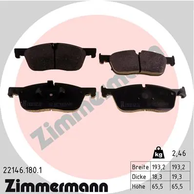Sada brzdových destiček, kotoučová brzda ZIMMERMANN 22146.180.1